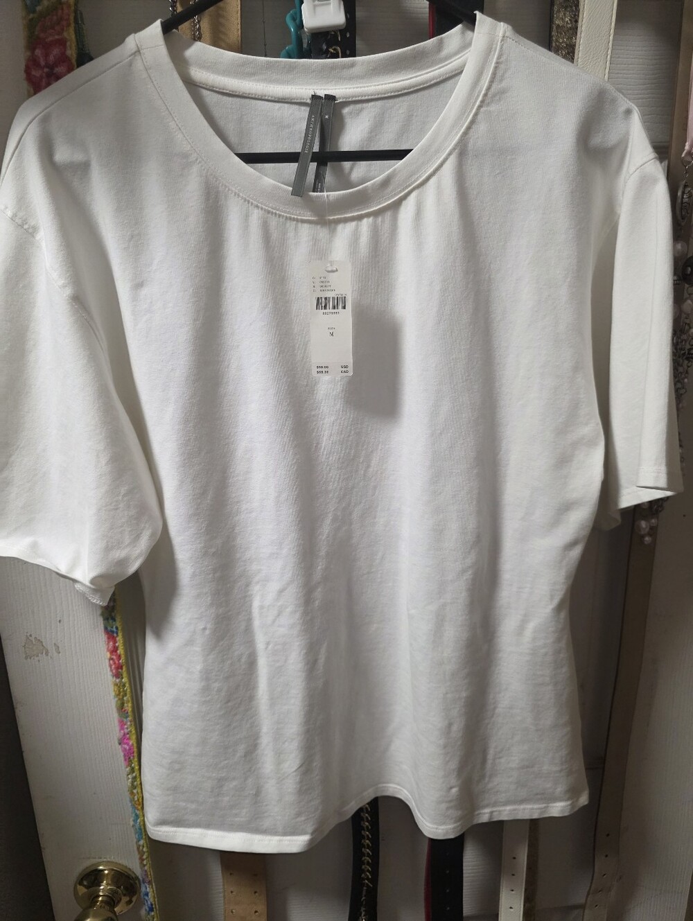 NWT Anthropologie Classic White Short Sleeve Crew Neck Tee